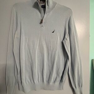 Nautica Men's Sky Blue Zip-Up Sweater